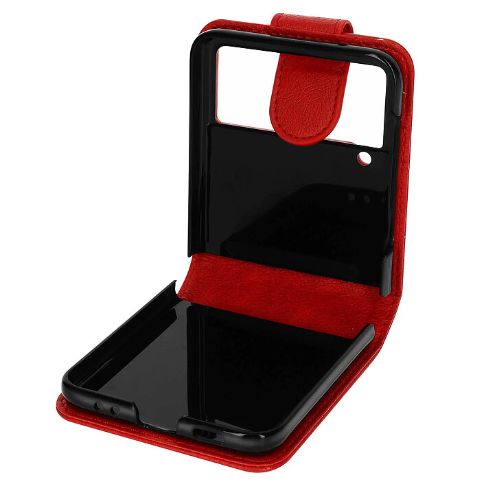 Avizar Coque pour Samsung Z Flip 4 Clapet avec Languette Magnétique Rouge
