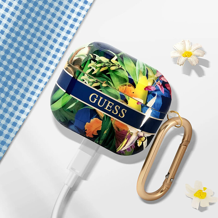 Acheter Guess Coque pour Airpods 3 Flowers avec Anneau Multicolore