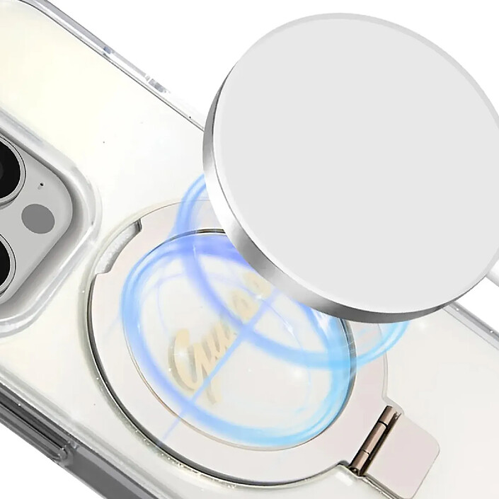 Avis Guess Coque Magsafe pour Apple iPhone 15 Pro TPU Ring Stand Transparent