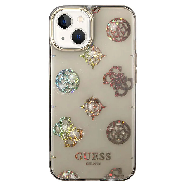 Guess Coque pour Apple iPhone 14 TPU Peony Noir