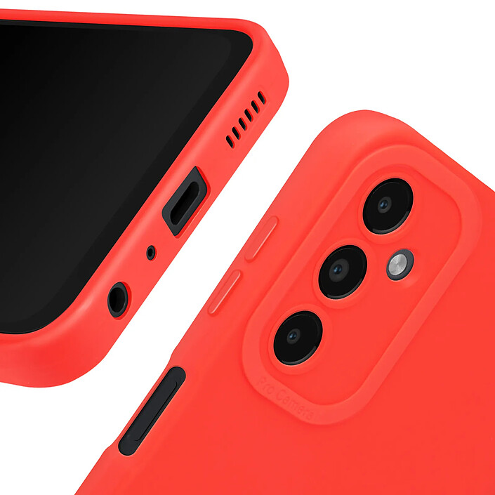 Avizar Coque pour Samsung Galaxy A14 4G et 5G Silicone Mat Protection Caméra Rouge pas cher