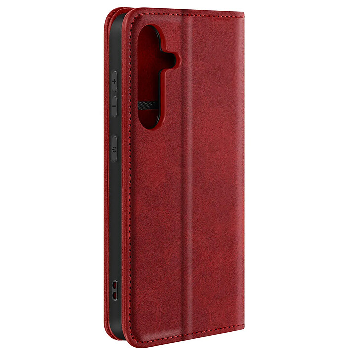 Avizar Étui pour Samsung S24 et S25 Portefeuille Fonction Support Bordeaux