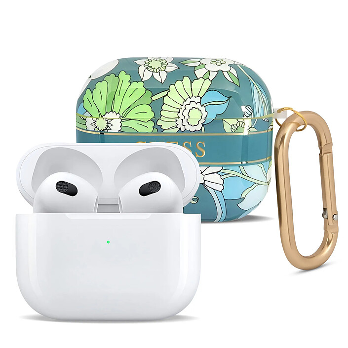 Guess Coque pour Airpods 3 Flowers avec Anneau Multicolore pas cher