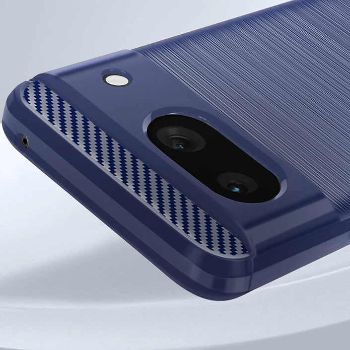 Acheter Avizar Coque pour Google Pixel 8a Flexible Effet Carbone et Brossé Bleu nuit