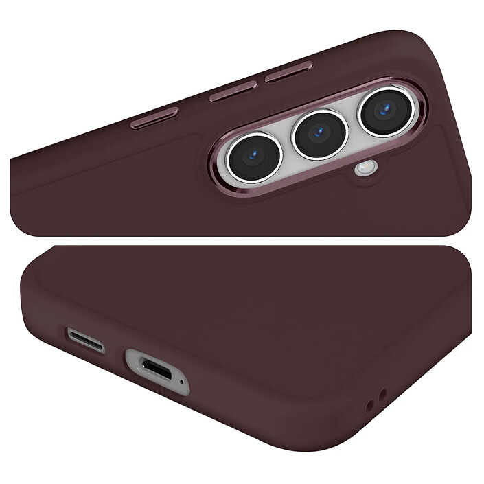Avis Avizar Coque pour Samsung S24 et S25 Rigide Contour Caméra Métallisé Bordeaux
