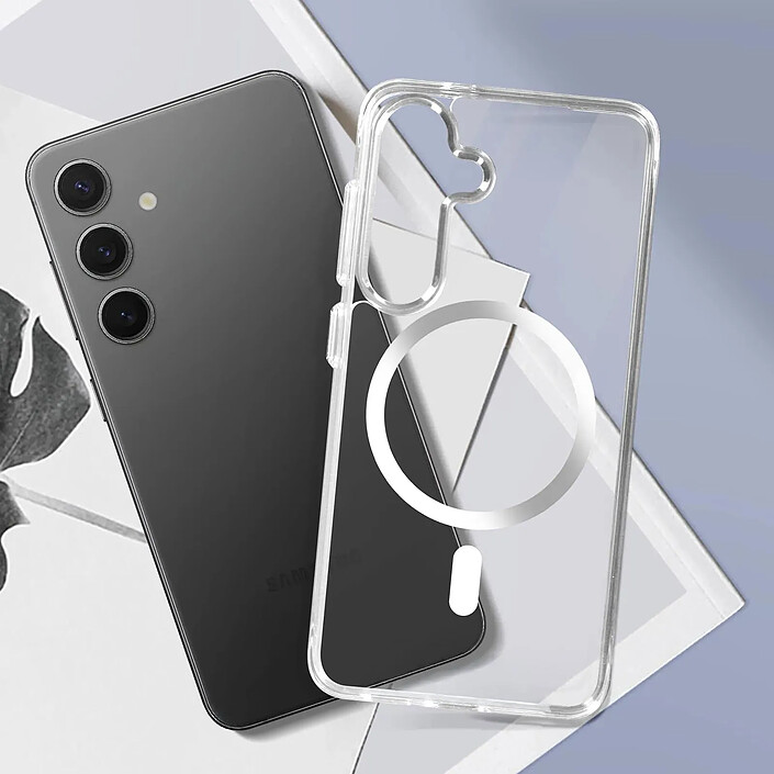 Coque MagSafe pour Samsung Galaxy S24 / S25 Protection Antichoc et Anti-rayures Transparent pas cher