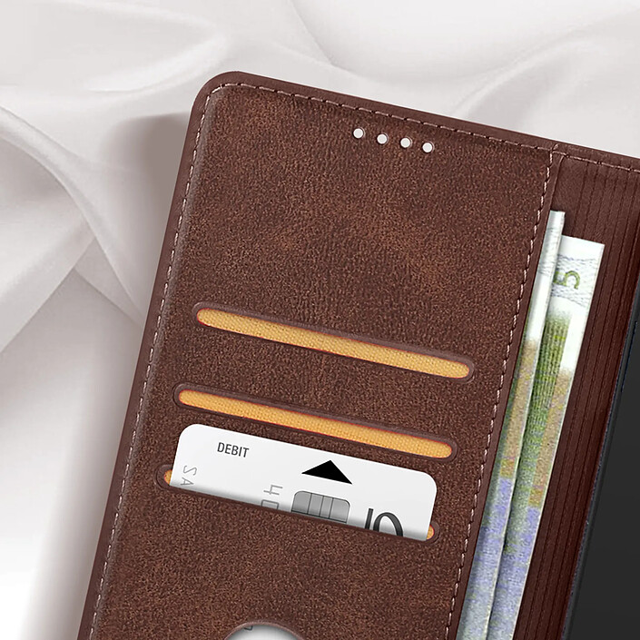 Avis Avizar Housse portefeuille pour Xiaomi Poco X6 Pro Clapet magnétique support Marron foncé