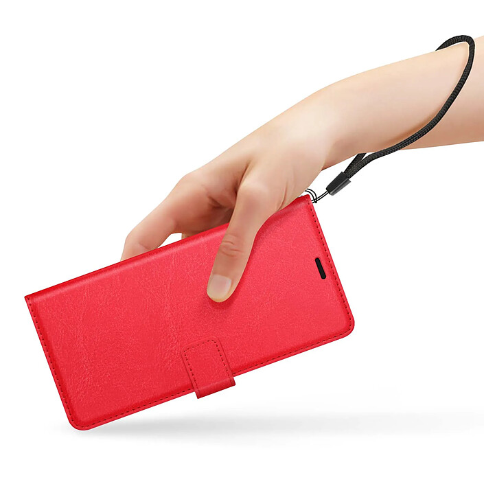 Mayaxess Étui pour Xiaomi Redmi A3 Portefeuille Fonction Support avec Dragonne Rouge pas cher