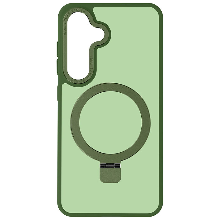 Avizar Coque pour Samsung S24 et S25 Anneau Compatible MagSafe Support Stand Vert foncé
