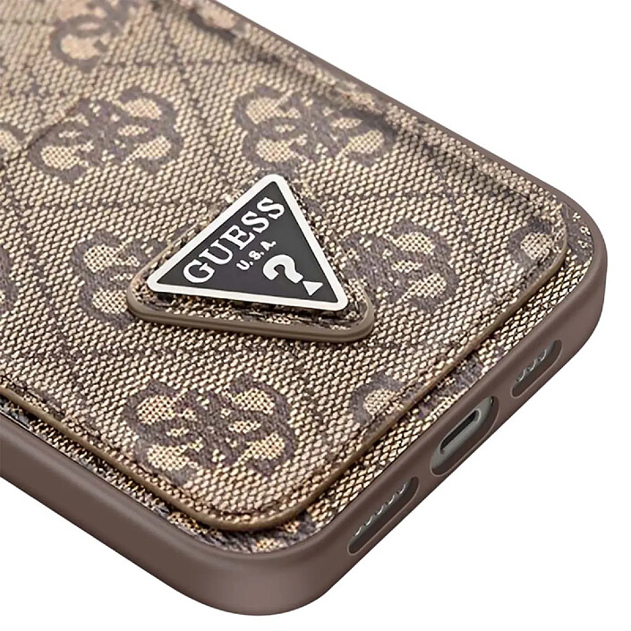 Acheter Guess Coque pour Apple iPhone 14 Pro Max PU 4G Porte-cartes Marron