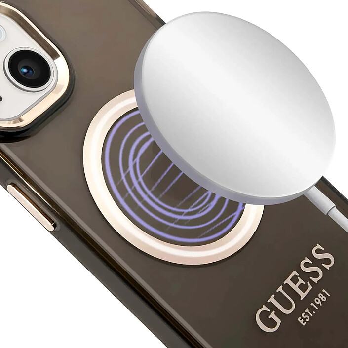 Acheter Guess Coque Magsafe pour Apple iPhone 14 TPU Gold Outline Noir