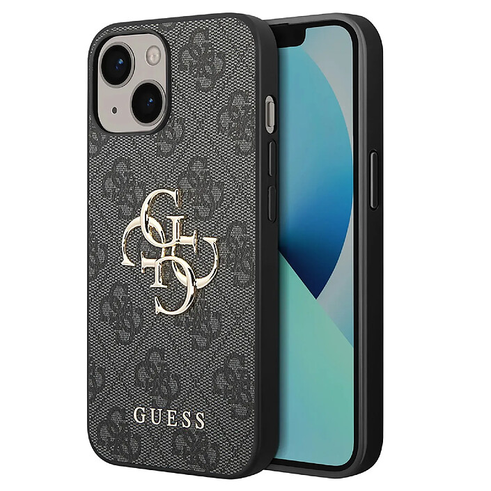 Guess Coque pour Apple iPhone 13 Mini PU 4G Big Gris