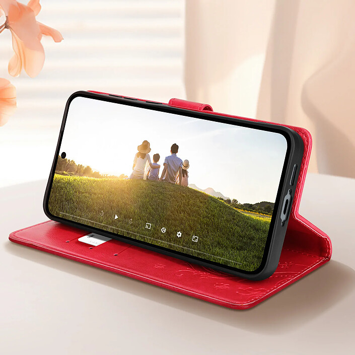 Avis Avizar Étui pour Samsung Galaxy A55 Portefeuille Fleur Papillon avec Dragonne