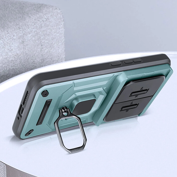 Acheter Avizar Coque pour Xiaomi 14 Ultra Bague Support Cache Caméra Coulissant Vert pâle