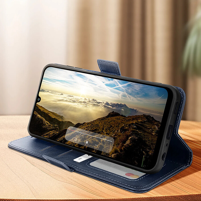 Avis Avizar Étui pour Samsung A25 5G Clapet Rangement Carte Support Vidéo Bleu nuit