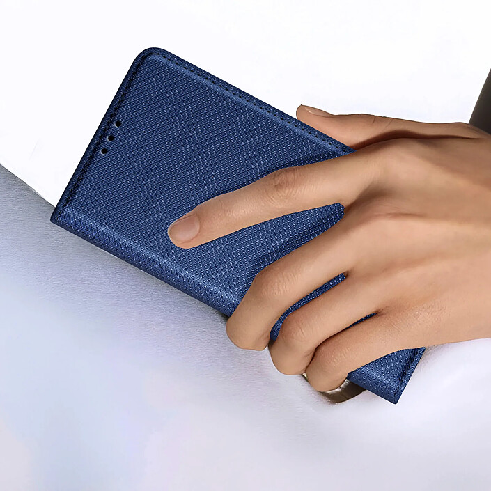 Avizar Étui pour Samsung A15 Effet Granulé Porte carte Support Vidéo Bleu nuit pas cher