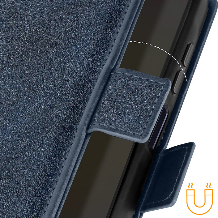 Acheter Avizar Étui pour Samsung A25 5G Clapet Rangement Carte Support Vidéo Bleu nuit