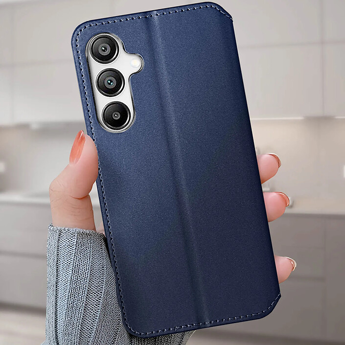 Avizar Étui pour Samsung Galaxy A15 5G Clapet Double Poche Fonction Support Bleu nuit pas cher