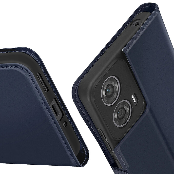 Avizar Étui pour Motorola Moto G24, G04 et G04s Porte-carte Design Fin Bleu nuit pas cher