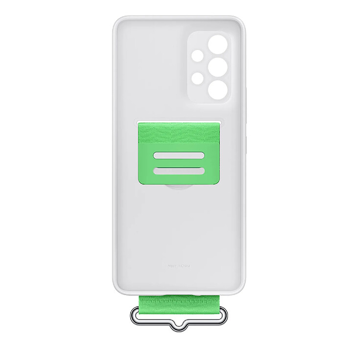 Samsung Coque pour Galaxy A53 Silicone Grip Lanière Stand Ultra Solide Blanc