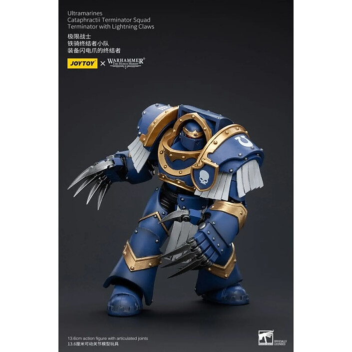 Warhammer The Horus Heresy - Figurine 1/18 Ultramarines Cataphractii Terminator Squad Terminator with Lightning Claws 14 cm pas cher