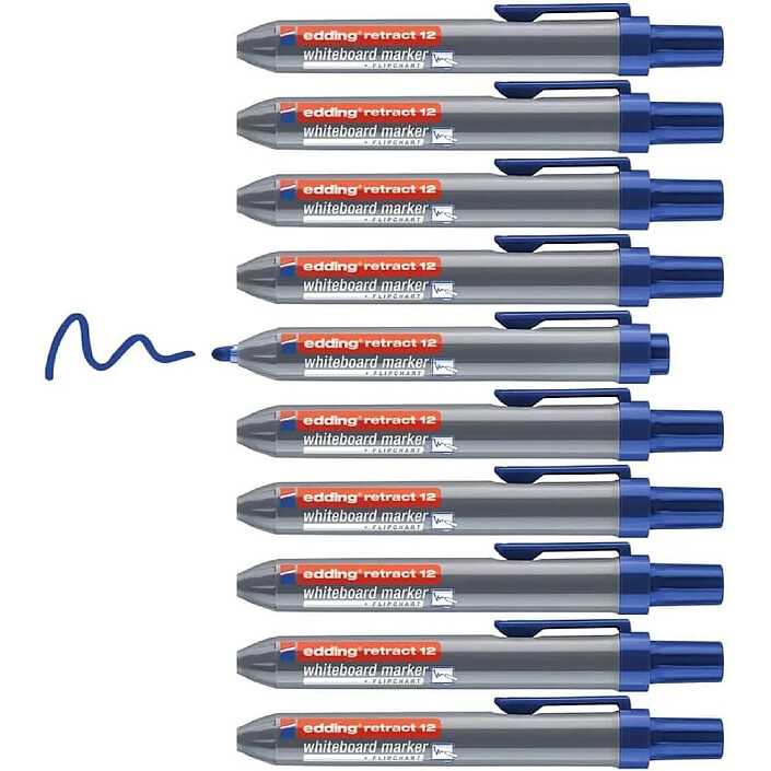 EDDING Marqueur Tableaux blancs retract 12 bleu 1,5-3 mm x 10