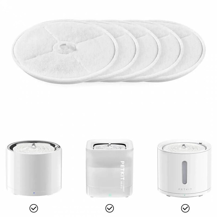 Filtres pour fontaine à eau pour Chat et Chien, 5 pièces - EVERSWEET 2.0 & 3.0 & CYBERTAIL