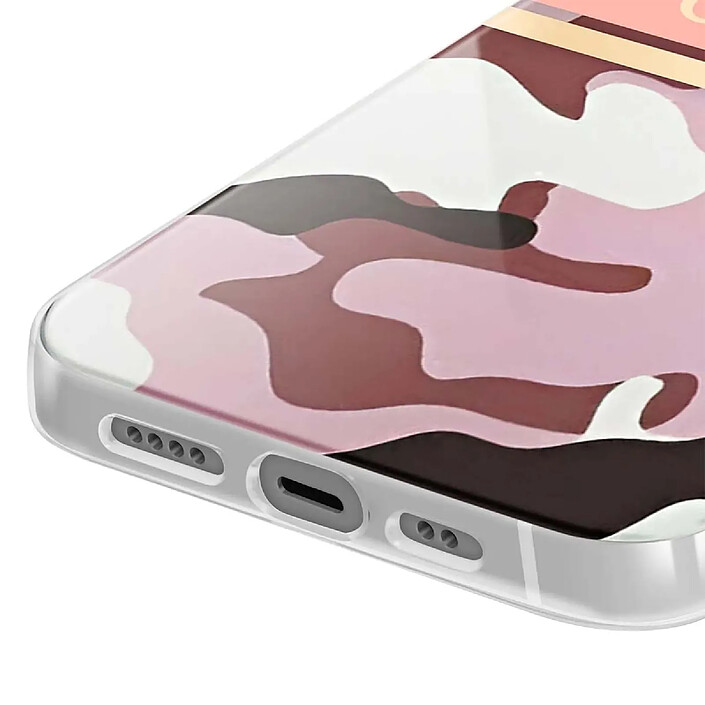 Acheter Guess Coque pour Apple iPhone 13 Mini Camo avec lanière nylon Rose
