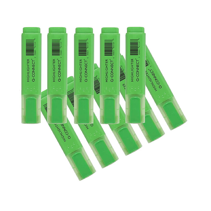 Q-CONNECT Surligneur tracé 2/5 mm pointe biseautée couleurs éclatantes vert x 10