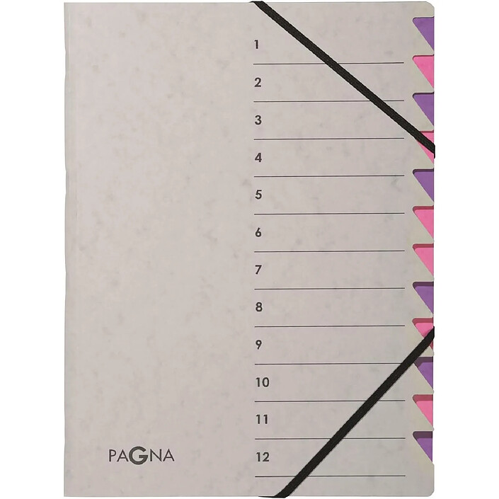PAGNA Trieur 'Easy Grey', A4, 12 compartiments, lilas