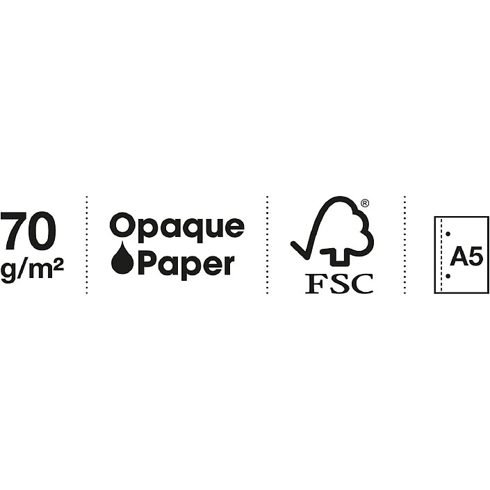 APLI Carnet de notes A5 The Original 148 x 210 mm Perforation 2 trous 400 pages Noir pas cher