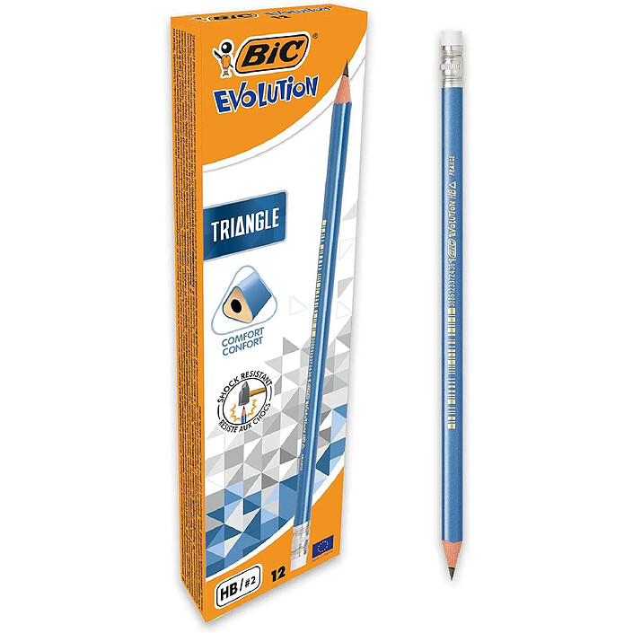 BIC Crayon graphite 'Evolution Triangle', avec gomme, HB x 12
