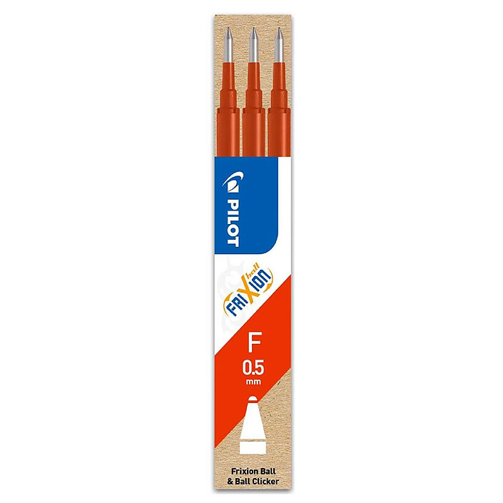 PILOT Lot de 3 Recharges friXion Ball Clicker (BLS-FR5) Rouge