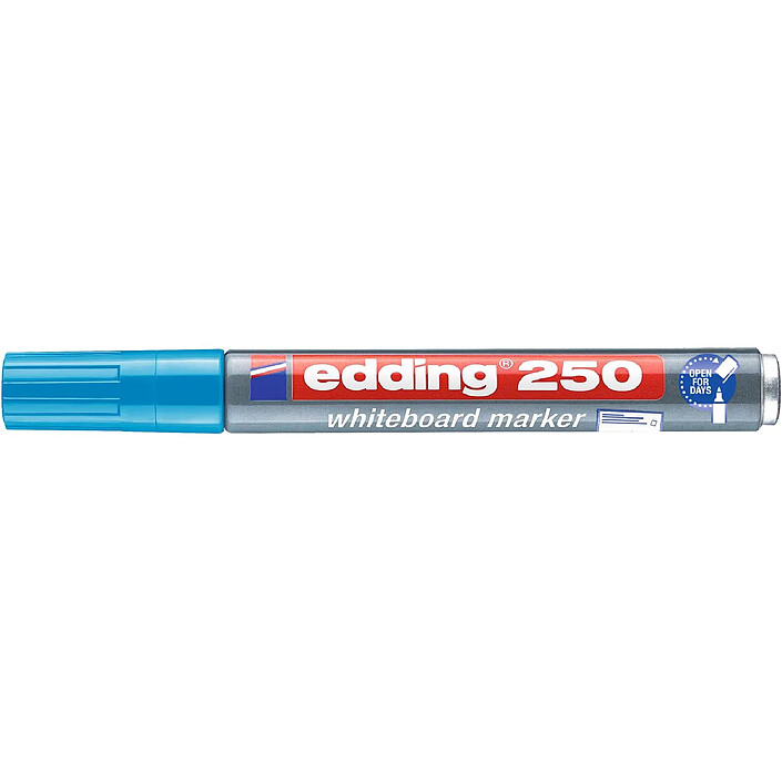 Avis EDDING Marqueur Tableaux blancs 250 Bleu Clair Corps Alu Pointe Ronde 1,5-3 mm x 3