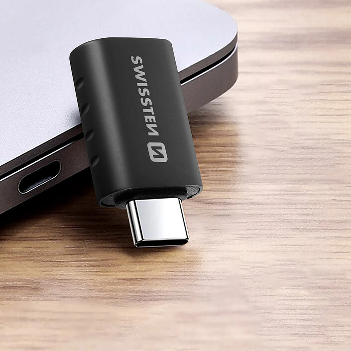 Swissten Adaptateur OTG USB-C USB Connexion Smartphone / Tablette Transfert Rapide 5Gb/s Noir pas cher