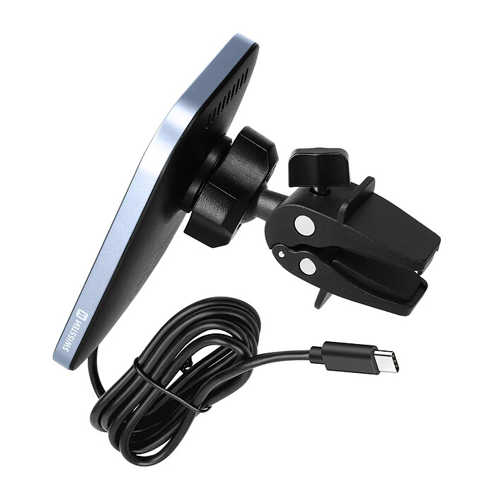 swissten Support Voiture Magsafe iPhone Charge Rapide 15W Grille d'Aération Noir Swissten