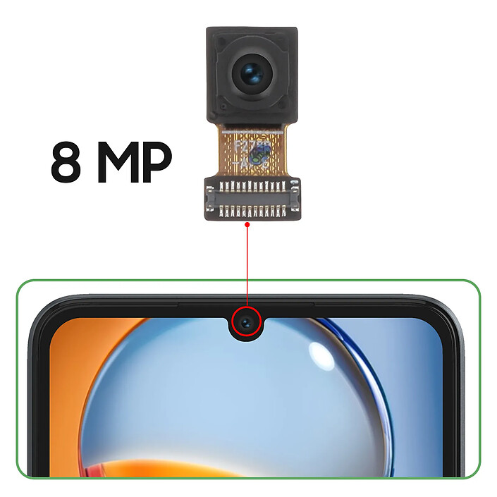 Avis Relife Caméra Avant pour Xiaomi Redmi 13C Capteur Selfie 8MP Noir