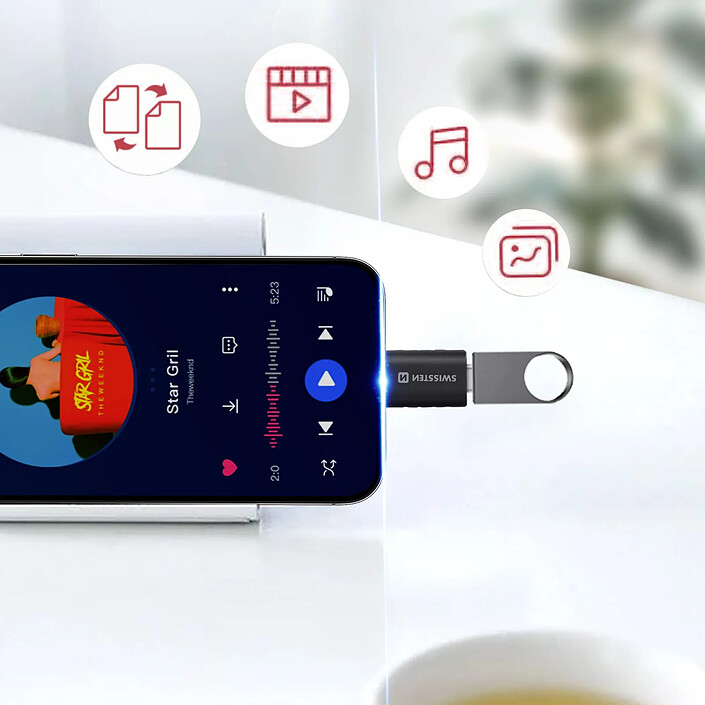 Acheter Swissten Adaptateur Apple Lightning vers USB-C Transfert de Données et Charge Noir