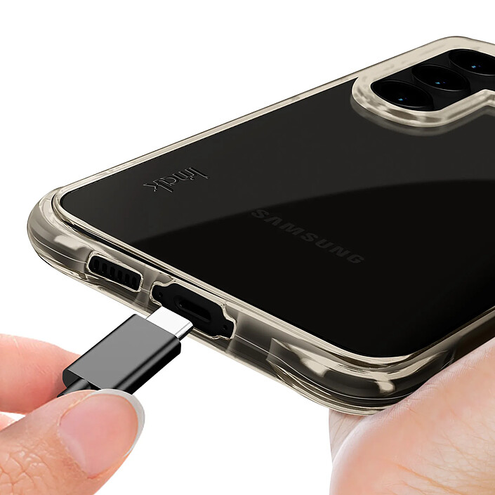 Acheter iMak Coque pour Samsung Galaxy S24 FE Silicone Antichoc Coins Bumper Noir transparent