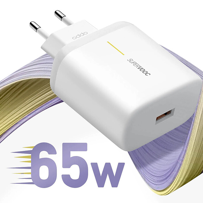 Avis Oppo Chargeur Oppo USB SuperVOOC 65W + Câble USB vers USB-C modèle VCA7GACH