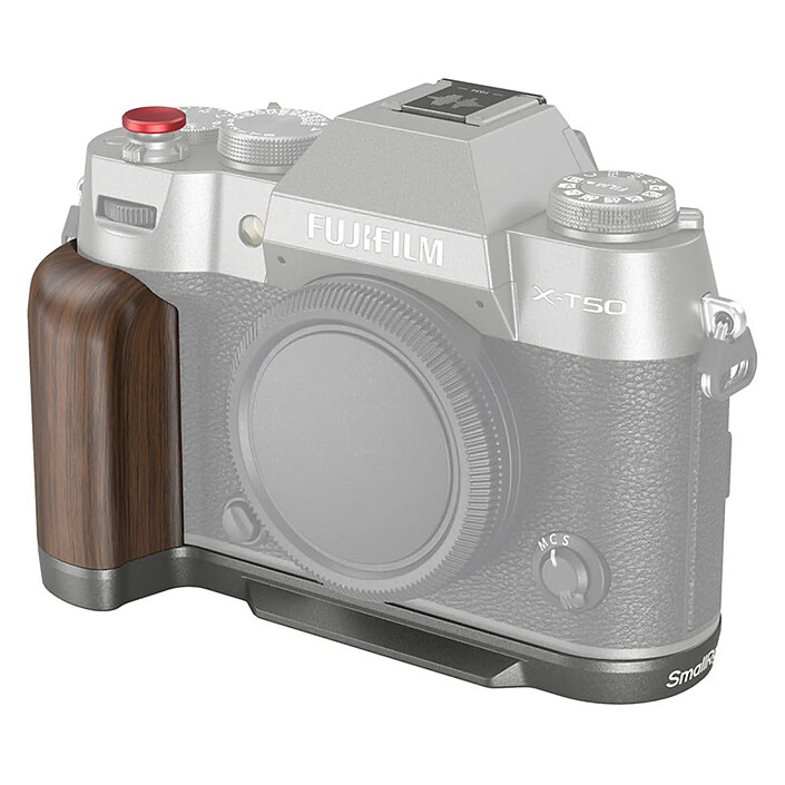SMALLRIG 4736 Wooden L-Shape Grip for Fujifilm X-T50 Charcoal Silver