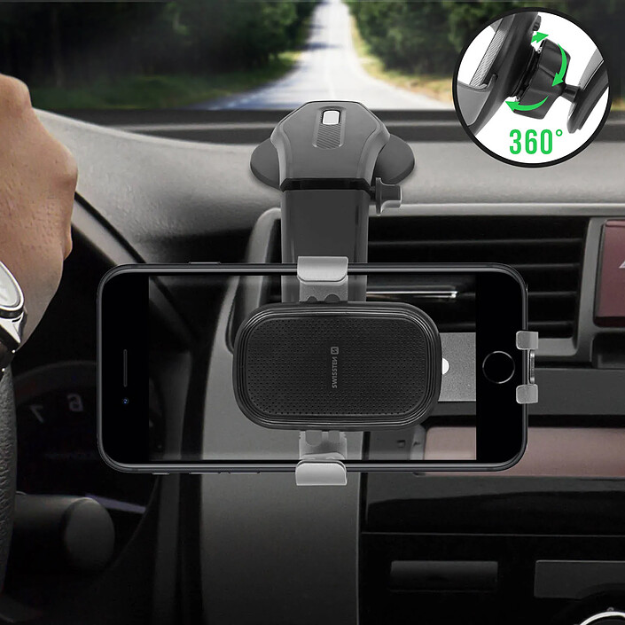 Avis Swissten Support Voiture Téléphone Tableau de Bord Ventouse Gravité Noir