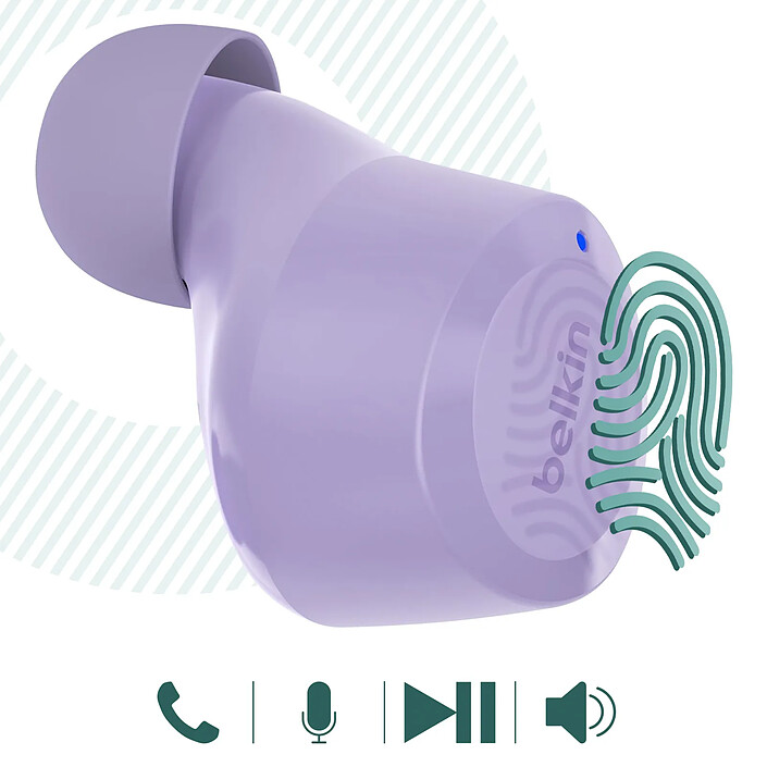 Avis Belkin Écouteurs Sans Fil Bluetooth 5.2 Commandes Tactiles Double Microphone Lavande
