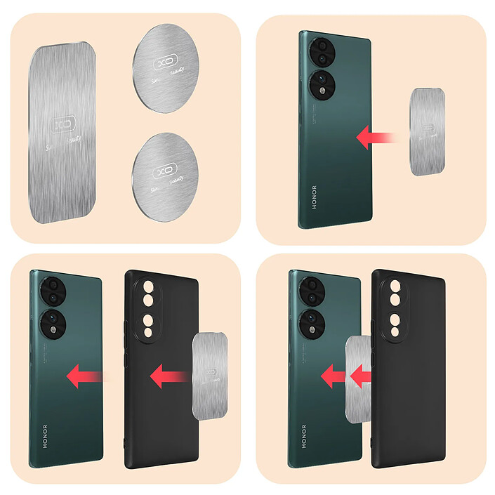 Avis XO 3x Adaptateurs Support Voiture Magnétique Plaques Métalliques XO Argent