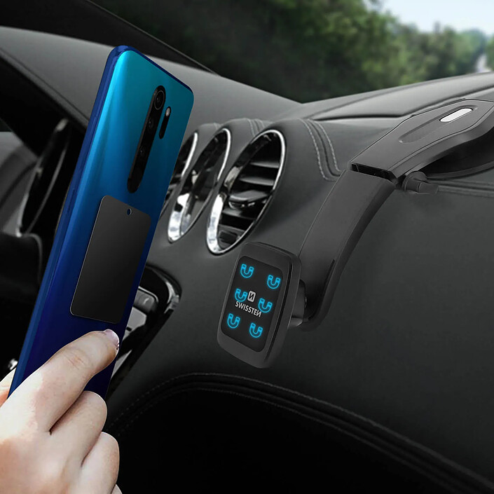 Acheter Swissten Support Voiture Magnétique pour Smartphone / Tablette sur Tableau de Bord Noir