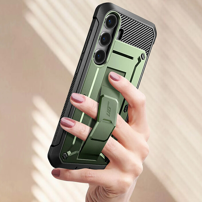 Acheter Supcase Coque Intégrale pour Samsung S24 et S25 Antichoc avec Béquille Kaki