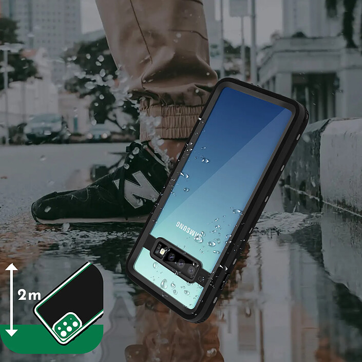 Acheter Redpepper Coque pour Samsung Galaxy S10 Bi-matière Waterproof 2m Film Écran Noir