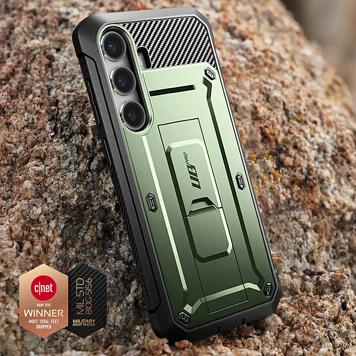 Avis Supcase Coque Intégrale pour Samsung S24 et S25 Antichoc avec Béquille Kaki