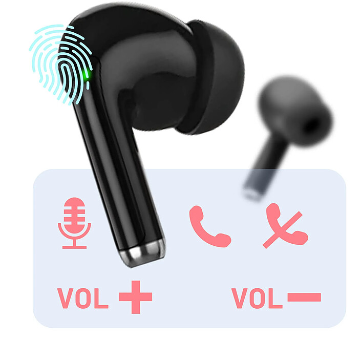 Acheter Swissten Écouteurs Bluetooth 5.0 Tactile Autonomie 15 h avec Câble de Charge USB-C Noir