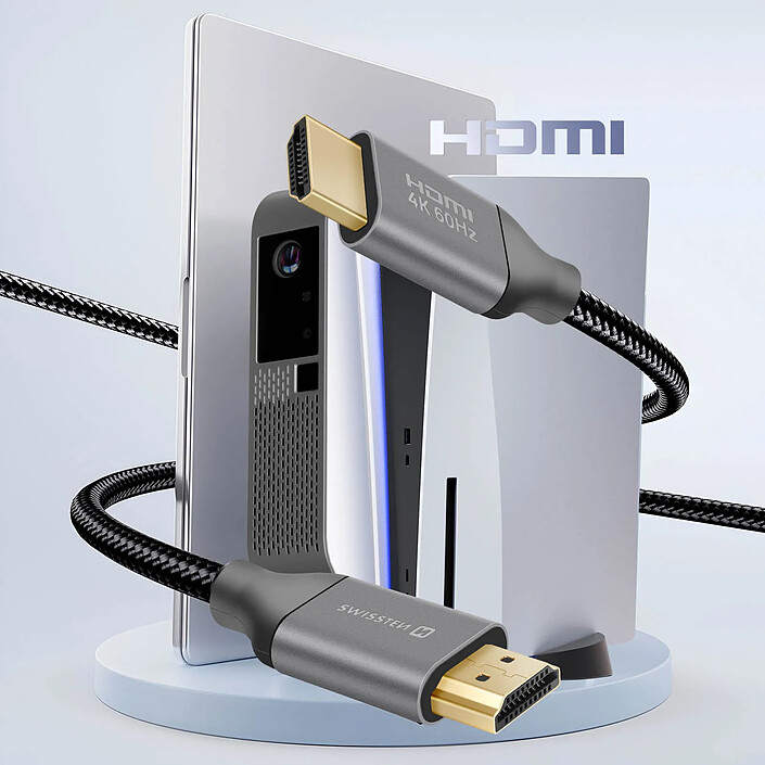 Avis Swissten Câble Vidéo HDMI vers HDMI 2.0 60Hz avec Cordon 3 m Ultra HD / Transfert en 4K Noir